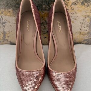 Aldo Shimmering Pink Sequin Heels